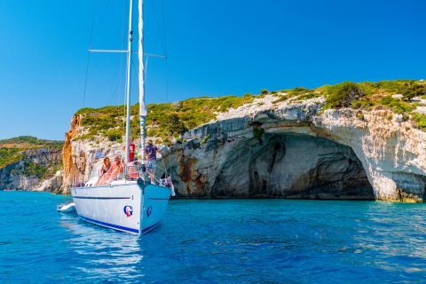 Boat trips to the sea caves of Zakynthos.