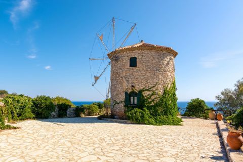 Stone built windmill, Zakynthos.