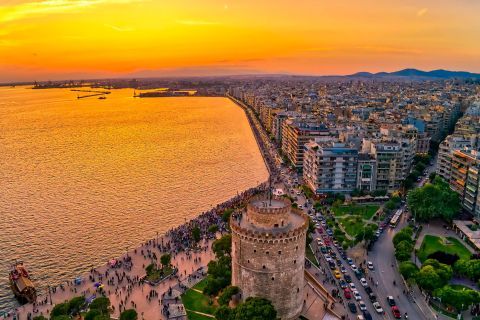 Panoramic view of Thessaloniki and the Gulf of Thermaikos