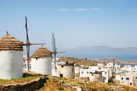 Windmills in Chora of Ios