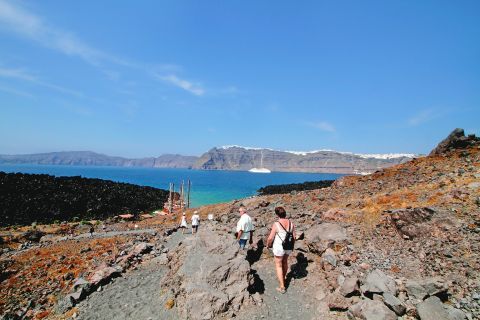 The wild landscape of the volacano in Santorini
