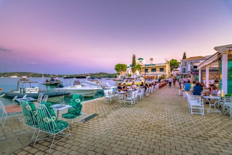 Cafes and restaurants with sea view, Porto Heli.
