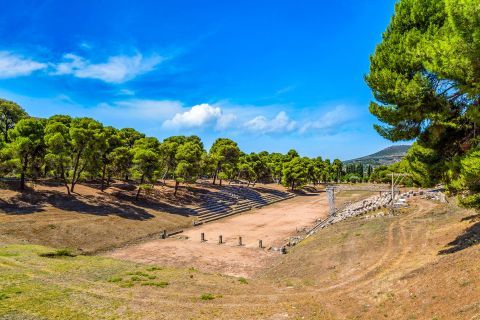 Ruins of the Olympic Stadium in Epidaurus