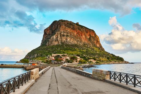 The rock of Monemvasia, also known as the “Gibraltar of Greece