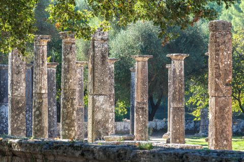 Columns in Ancient Olympia