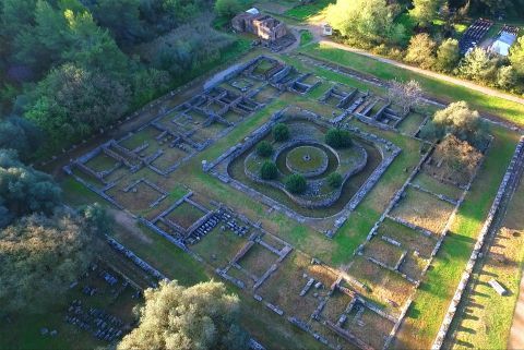 Archaeological findings in Olympia. Panoramic view