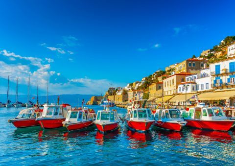 Taxi boats in Hydra
