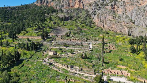 Impressive natural surroundings in the archaeological site of Delphi