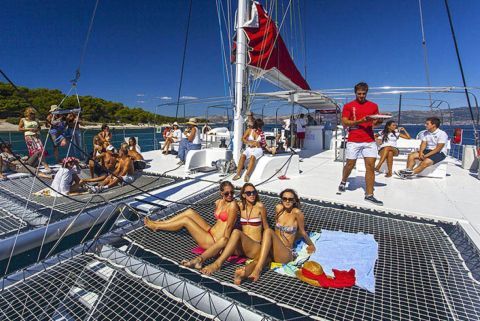 Luxury Catamaran tour around the Caldera 1