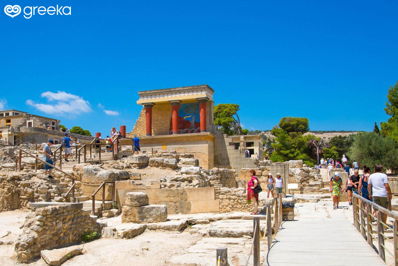 The archaeological site of Knossos, in Crete Greece