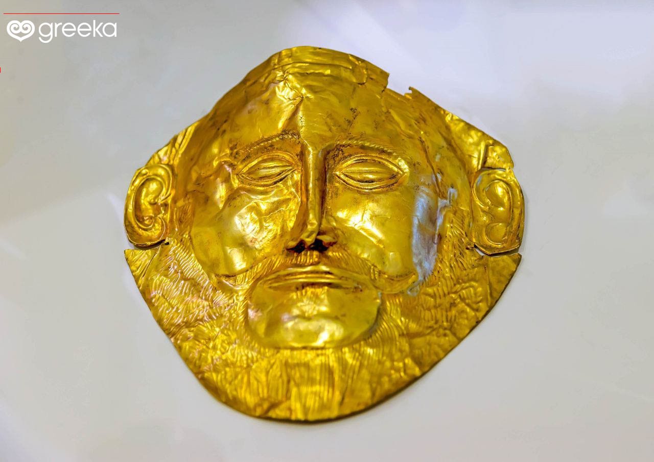 Anmelder fokus fremsætte Mask of Agamemnon from Mycenae Greece | Greeka