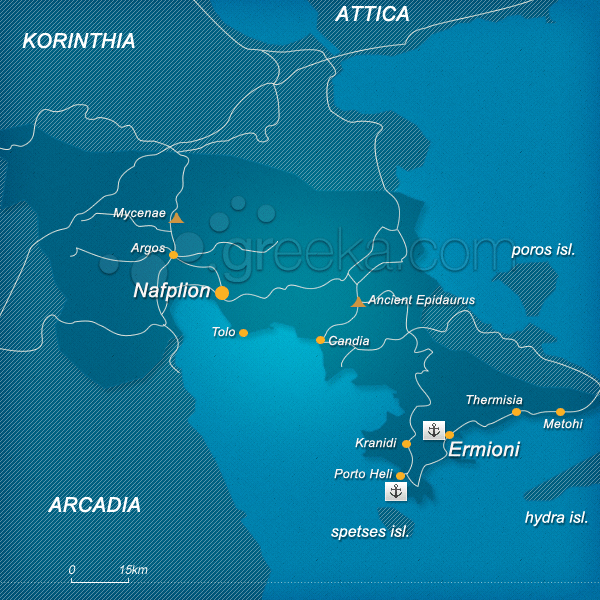 Map Ermioni  Greece Greeka com