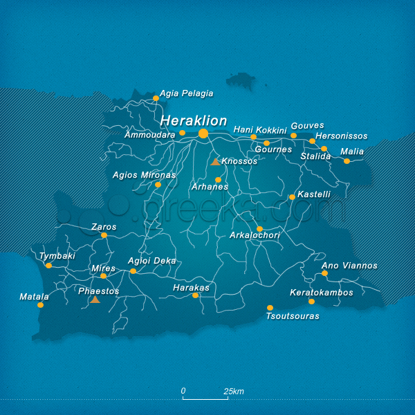 Map of Heraklion, Crete island, Greece - Greeka.com