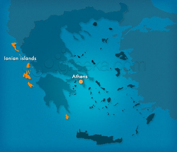Map of Ionian islands, Greece | Greeka