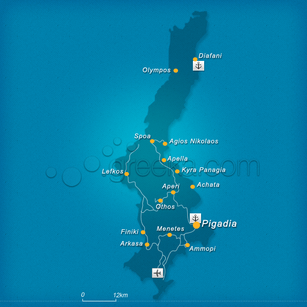 Map of Karpathos island, Greece - Greeka.com