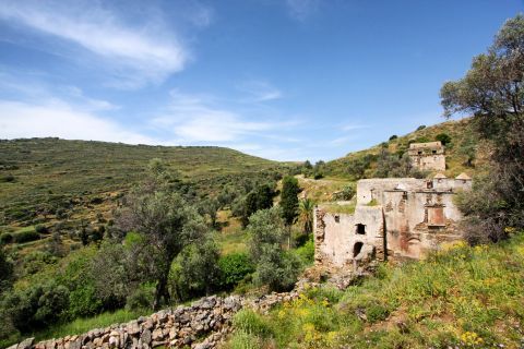 Kalamitsia Monastery: is surrounded by low hills and olive trees