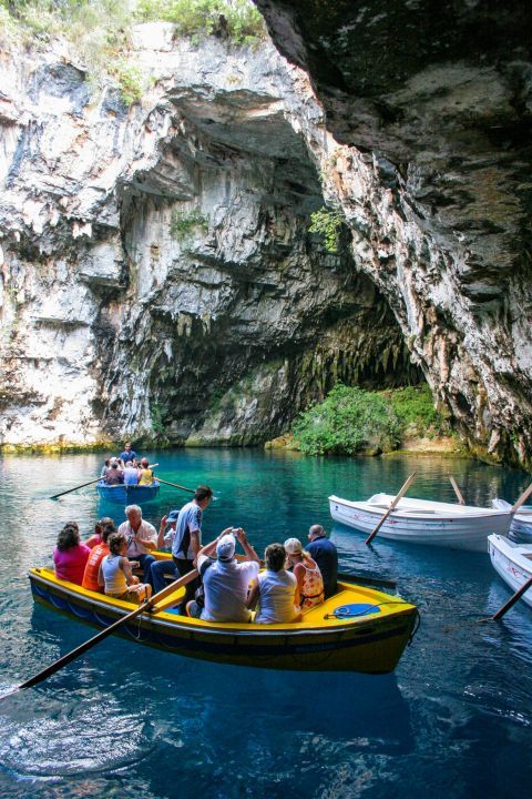 Melissani Cave: You can visit Melissani Cave by boat