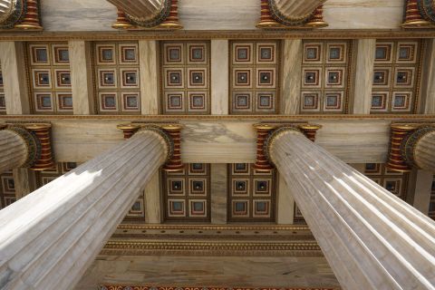 Academy of Athens: Colourful neoclassical decorations 