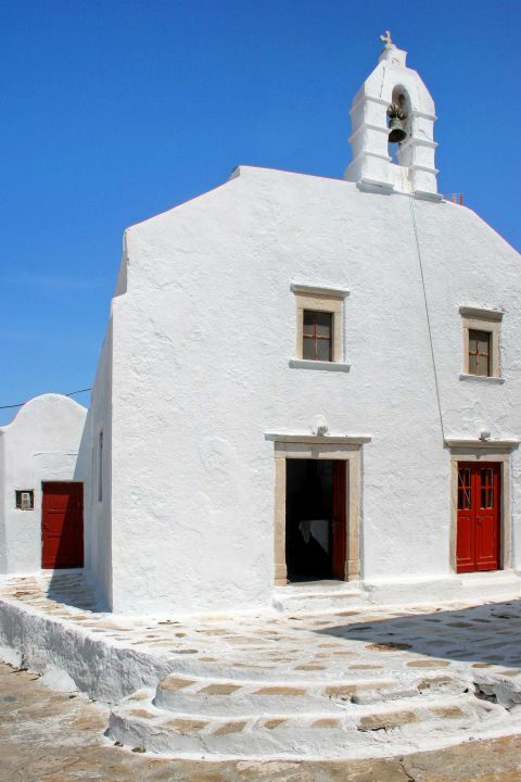 Agia Eleni Church: Agia Eleni Church has a white building and a bell tower.