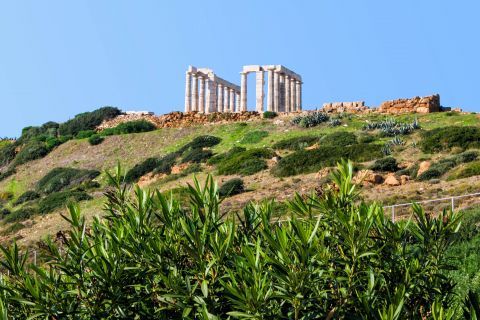Sounio Poseidon temple: The Ancient Greek temple of Poseidon at Cape Sounion