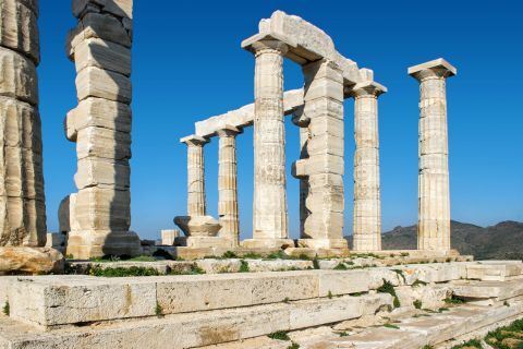 Sounio Poseidon temple: The ruins of the Temple of Poseidon