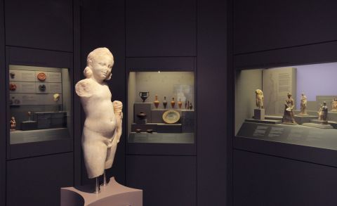 Cycladic Art Museum: A marble sculpture