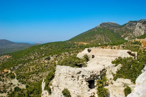 Monolithos Castle: Mountains and hills.