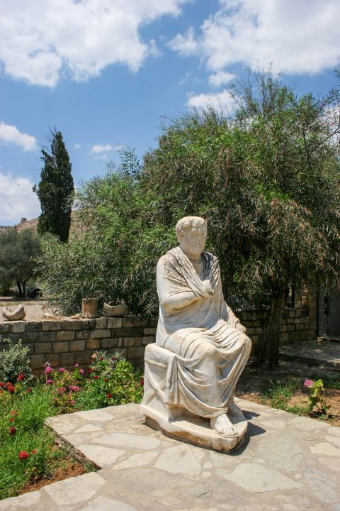 Gortyn Ancient Site: Marble statue of a philosopher