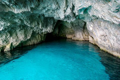 Blue Caves: Shaded cave.