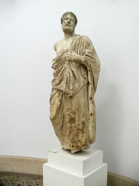 Archaeological Museum: Marble statue of Hippocrates.