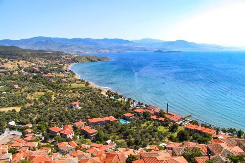 Molyvos Castle: Stunning view from Molyvos Castle.