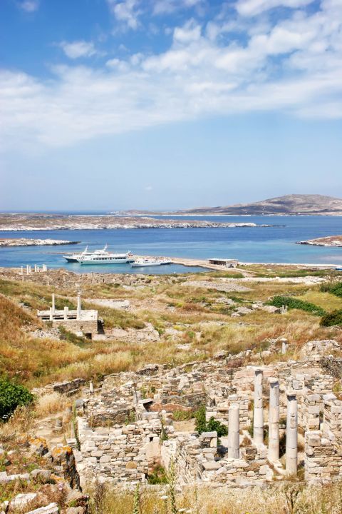 Delos Island: Panoramic view of Delos ancient site
