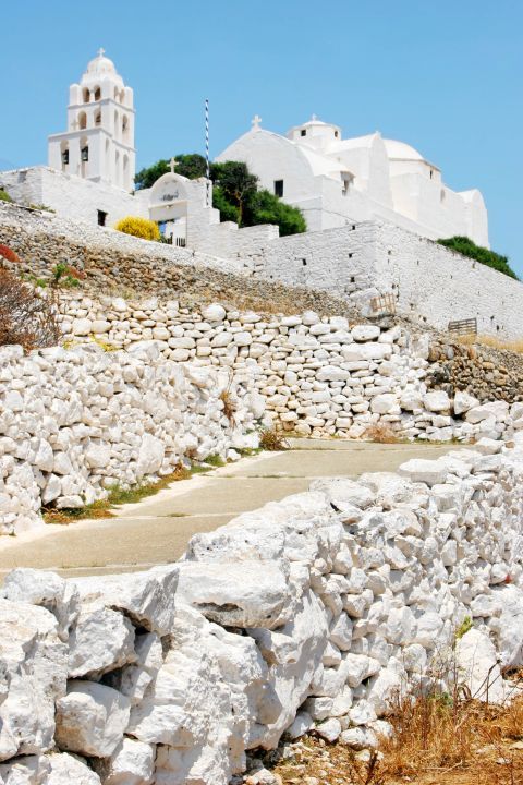 Church of Panagia: A stone zigzag path leading to the Church of Panagia