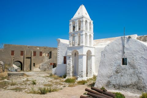 Chora Castle: The Church of Myrtidiotissa first was Catholic, but in 1806 it became an Orthodox church.
