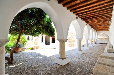 Panagia Ekatontapiliani church: A quiet spot of the monastery's yard