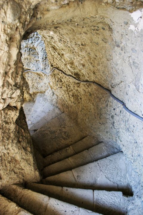 Monastery of Agia Triada: A narrow path with steps.