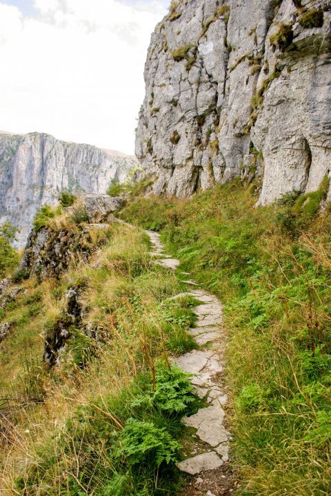 Vikos Gorge: A narrow, steep path.