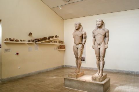 Archaeological Museum: The statues of Kouroi in Delphi. They are believed to be Cleobis and Biton.
