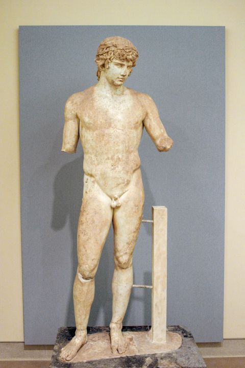 Archaeological Museum: Roman marble statue of Antinoos.
