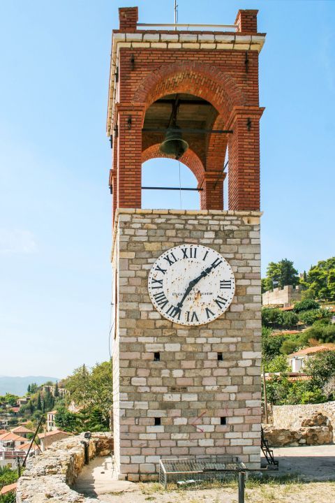 Venetian Castle: A stone-built tower clock.