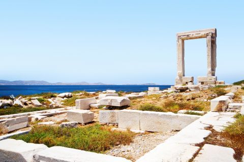Portara (or Temple Of Apollo): The Portara of Naxos and the Ancient ruins around it