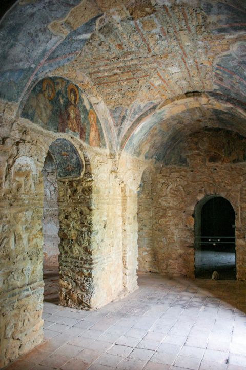 Church of Agioi Theodoroi: The interior of the church distinguishes for its impressive frescoes that date from the 13th century,