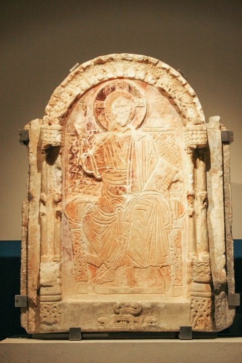 Archaeological Museum: A marble icon, depicting Jesus Christ.