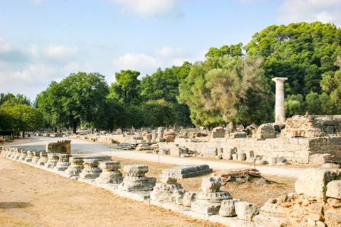 Zeus Temple: The temple was made of limestone and marble.