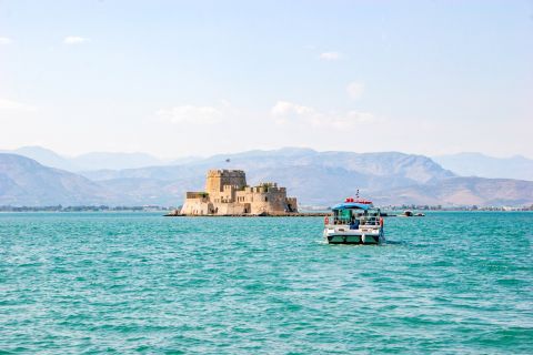 Bourtzi Fortress: Bourtzi is easily accessible by boat from the port of Nafplion and it is a must for the visitors of this beautiful town.