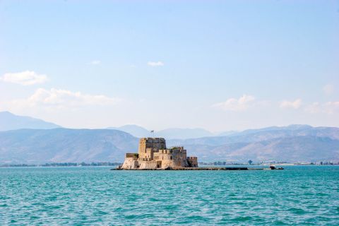 Bourtzi Fortress: The design was made specifically to fit the narrow shape of the islet.