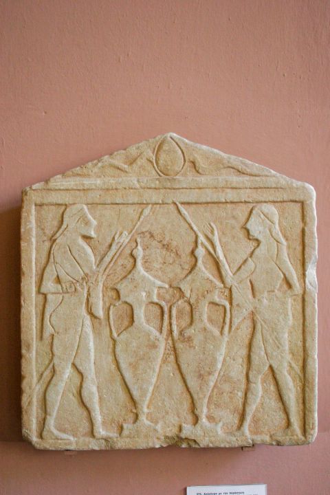 Archaeological Museum: Figures, carved on marble.