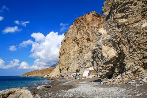 Thermes: This beautiful beach is surrounded by steep cliffs.