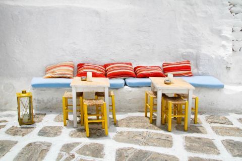 Town: A cozy seating of a local cafe