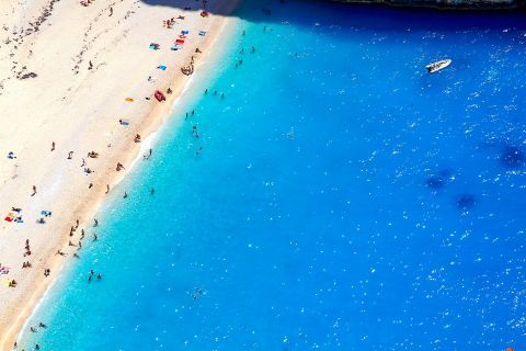 Navagio or Shipwreck: Aerial photo of Navagio beach.